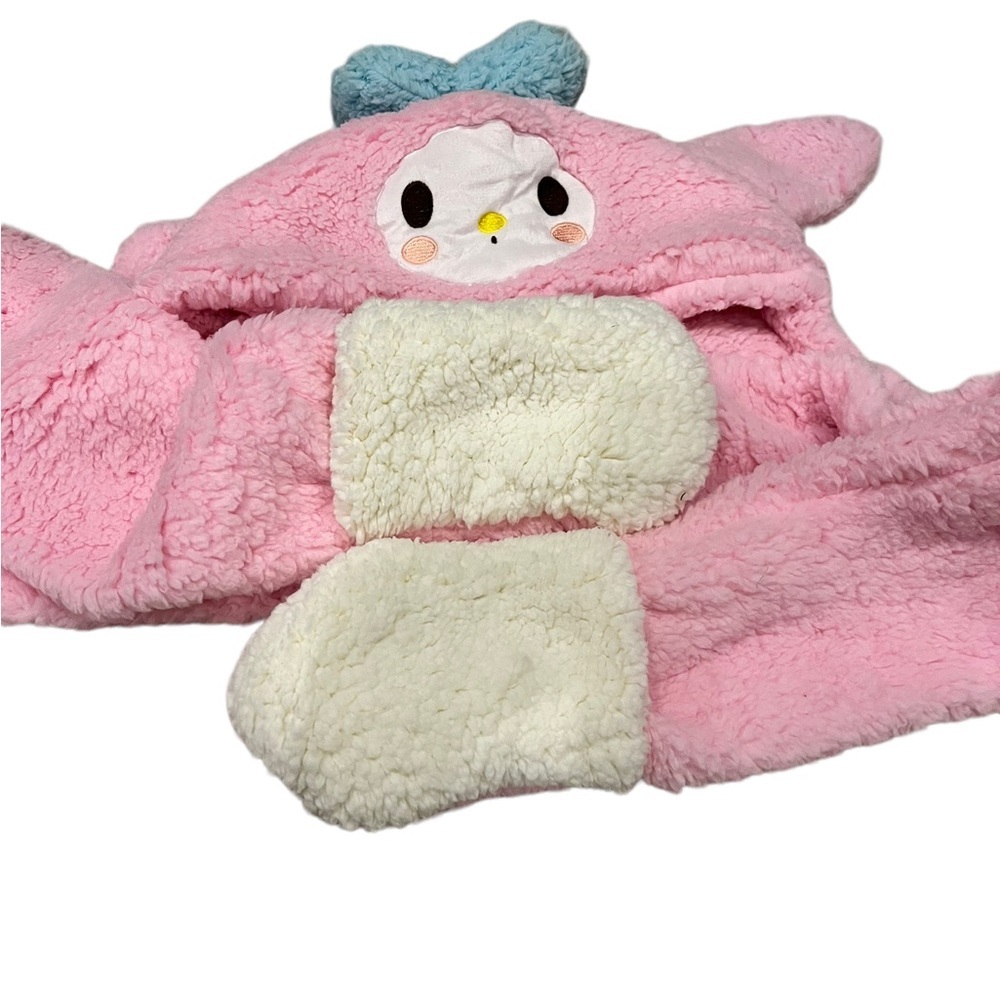 Sanrio Light Pink My Melody Sherpa Hat Scarf Mitten Combo One Size